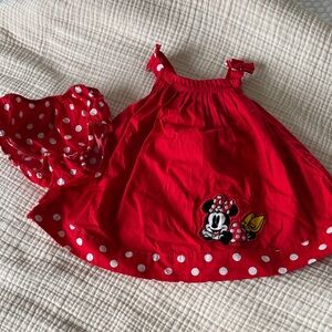 Disney Baby Red and White Polka Dot Outfit